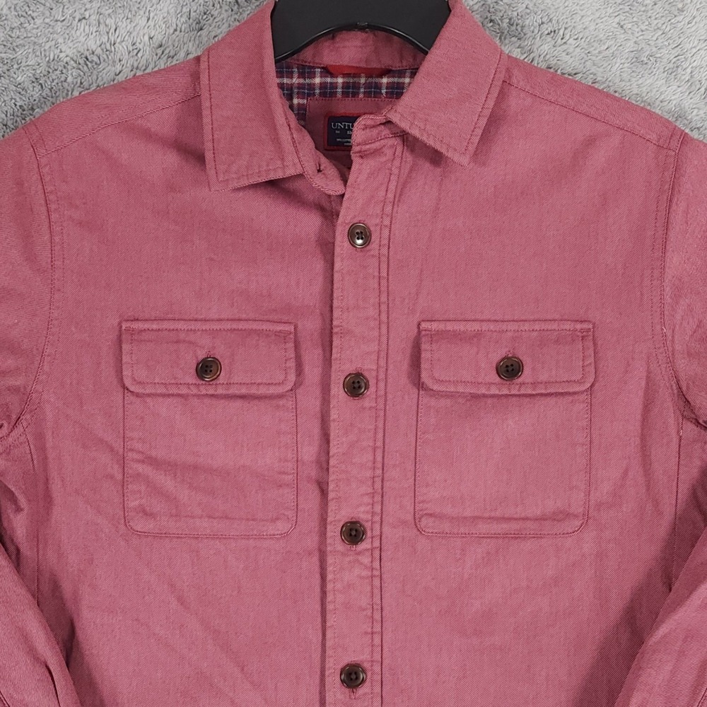 UNTUCKit Shirt Jacket Mens Small Ziraldo Heavyweight Flannel Shacket Plaid Lined